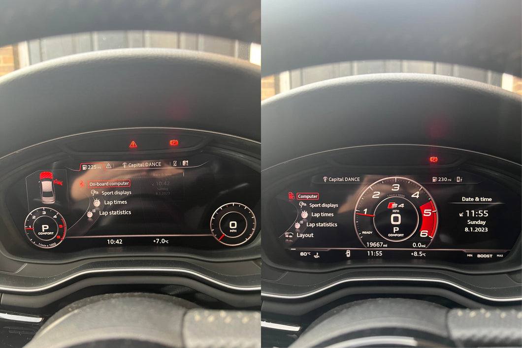 Audi Sport Layout Display Activation (S / RS Display)